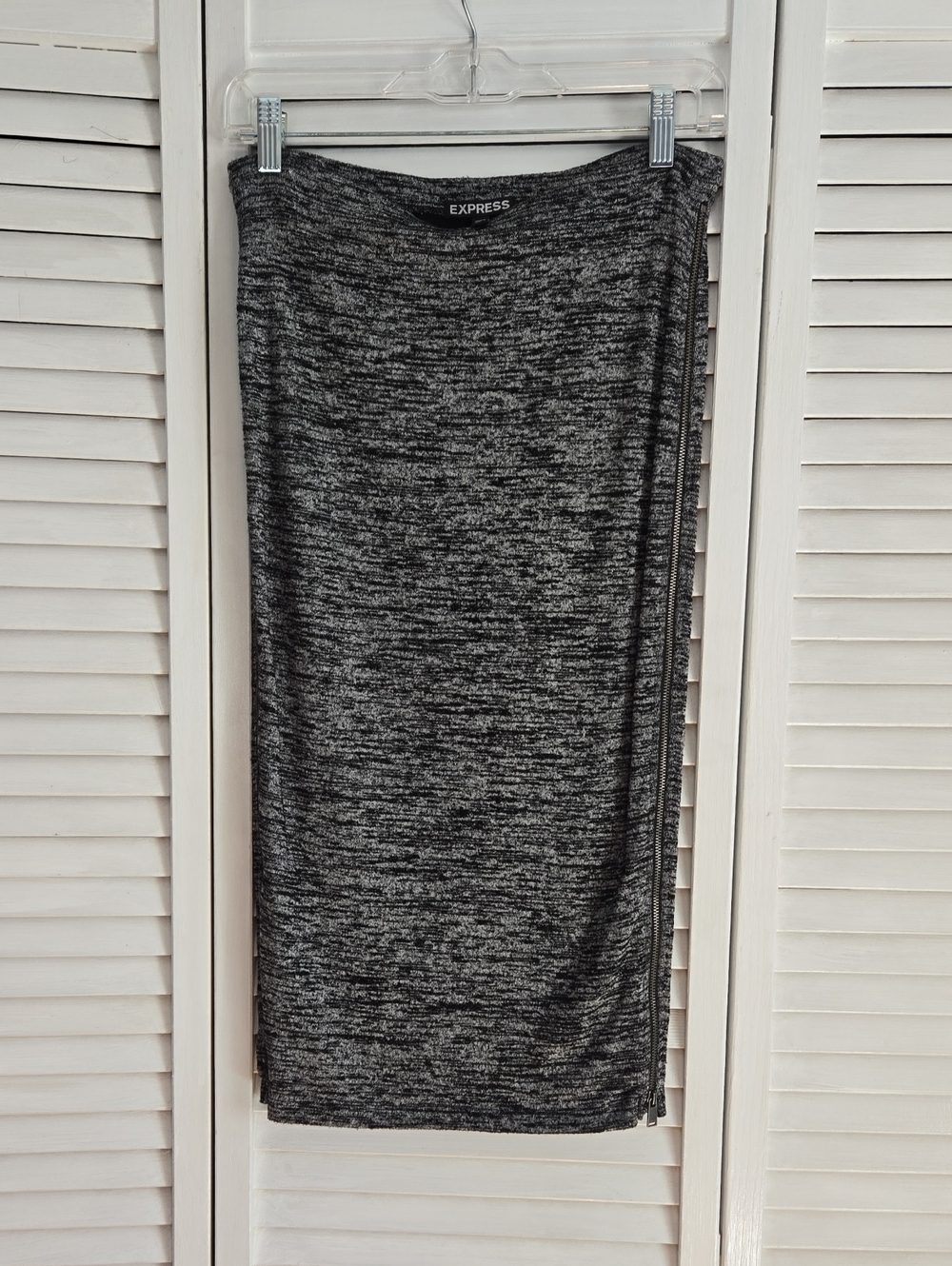 Express Charcoal Marled Knit Pencil Skirt